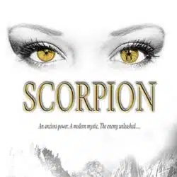 Book cover with yellow eyes and mountains.